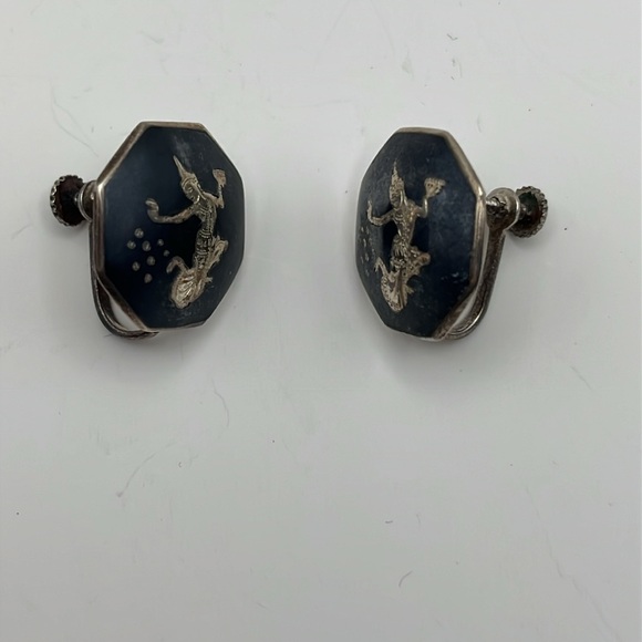 Antique Siam silver earrings - Picture 2 of 4